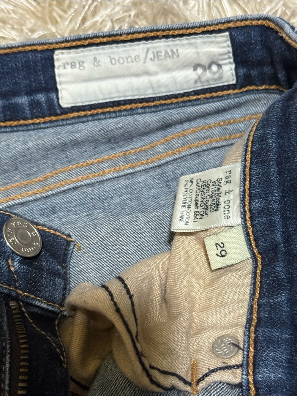 rag & bone JEAN Skinny Ankle Jeans 29 | Dark Wash Stretch Denim - Picture 3 of 12